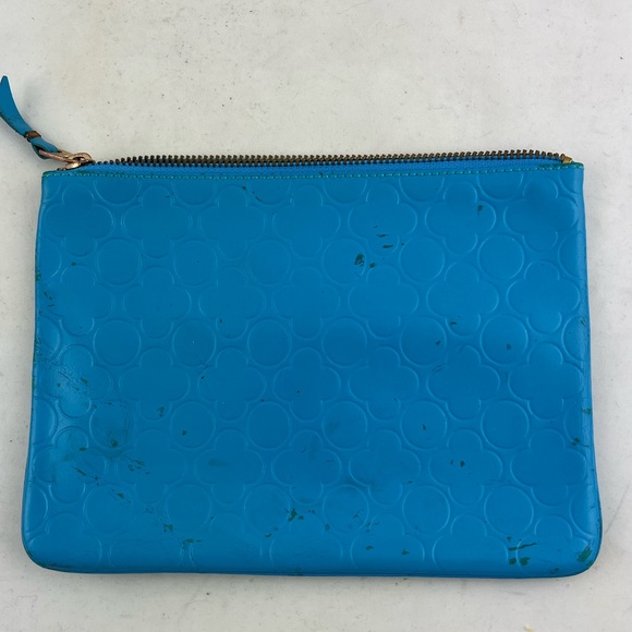 Commes Des Garçons Blue Embossed Clutch - Picture 2 of 4